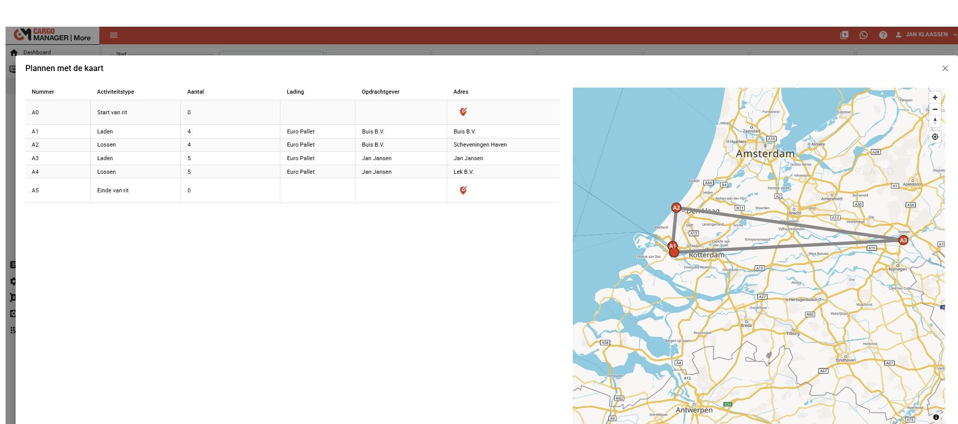 Slimme routeplanning in Cargo Manager